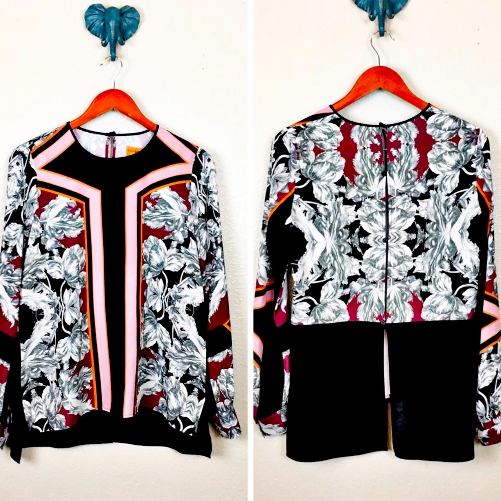 Clover Canyon lightweight floral open back long sleeve top